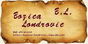 Božica Londrović vizit kartica